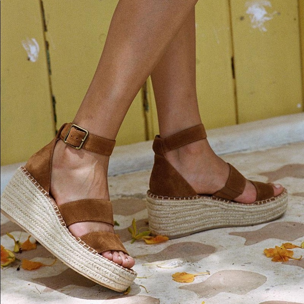 NIB Soludos Palma Platform Brown Espadrille Sandal